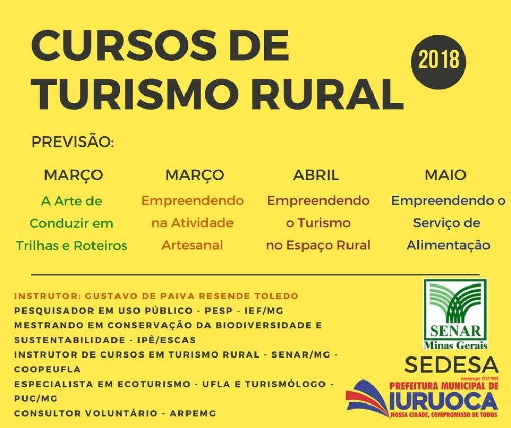 Prefeitura abre inscrições para cursos voltados ao turismo