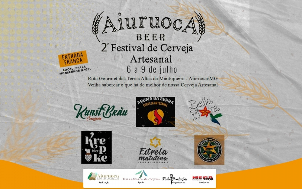 Aiuruoca Beer: Governo Municipal promove a 2ª edição do evento no mês de julho.