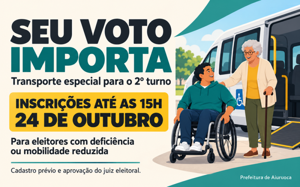 Seu Voto Importa: inscrições para transporte especial no segundo turno vão até as 15h.