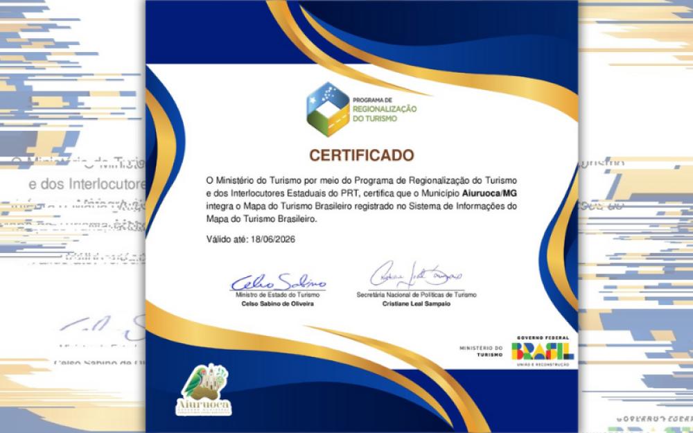 Município de Aiuruoca comemora a entrada no Mapa do Turismo Brasileiro.