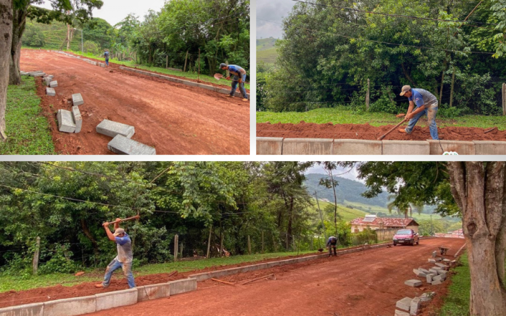 Iniciado o calçamento na rua da Escola Municipal Maria José Ematné