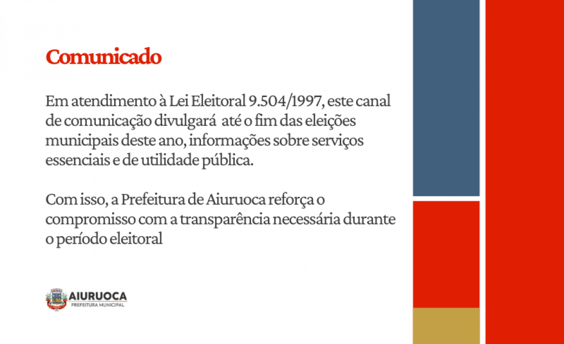 Este site segue as vedações eleitorais de acordo com a Lei 9.504/1997.